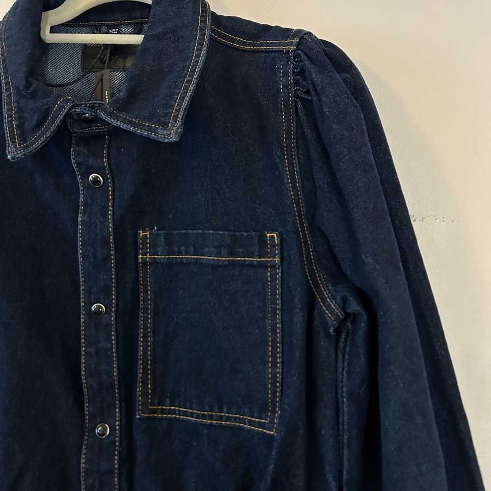 Blank NYC Dark wash Indigo Denim Mini Dress Large - Picture 8 of 13